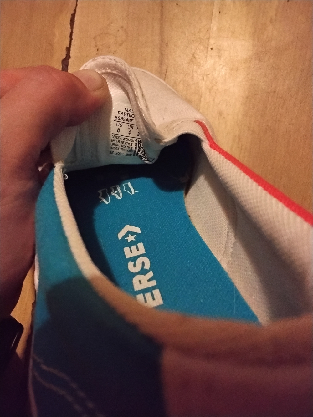 Converse Slip-On Canvas Sneakers - White, Blue & Red - Picture 5 of 6